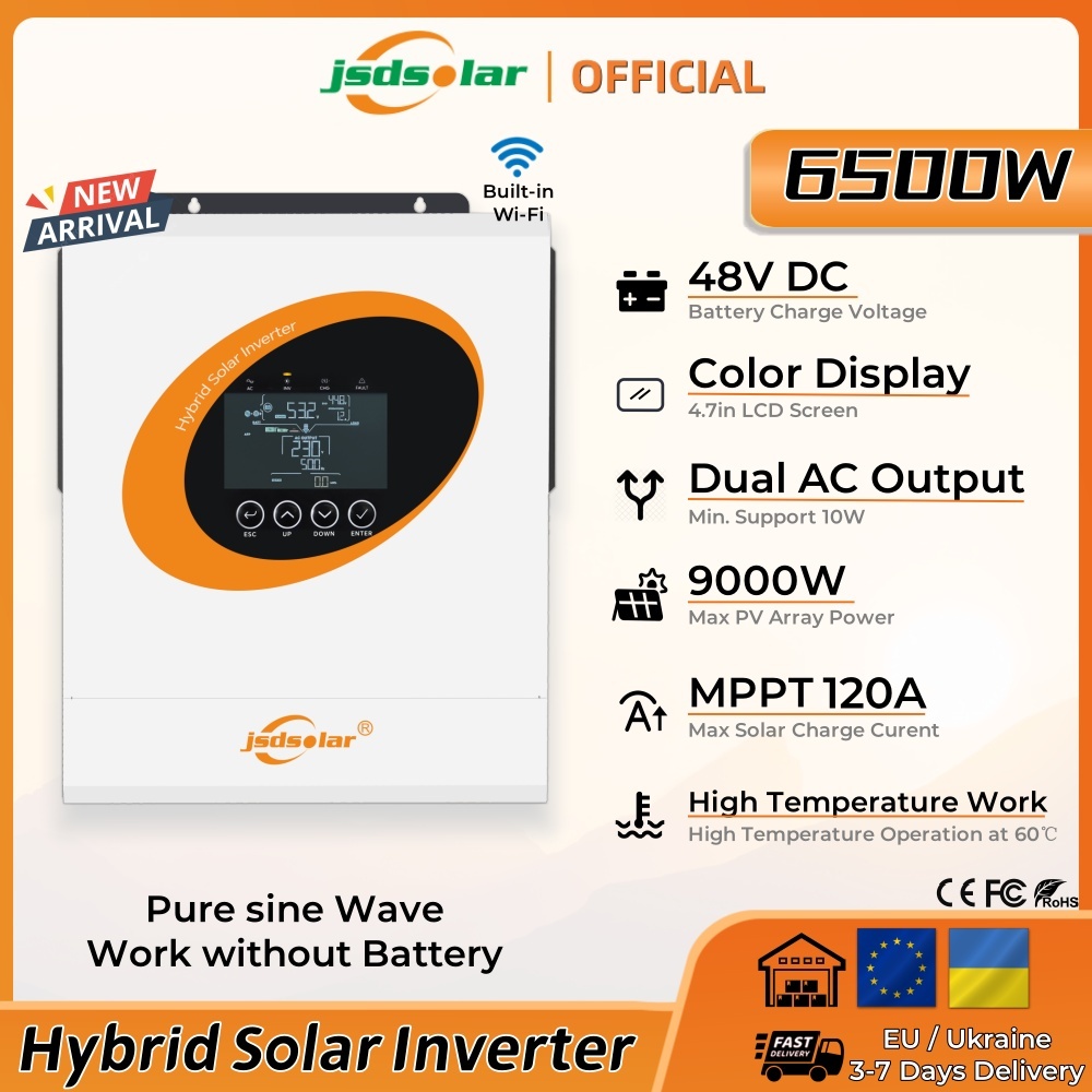 New jsdsolar 6.5KW 48V Hybrid  - огляд і ціна Flexible Solar Panel