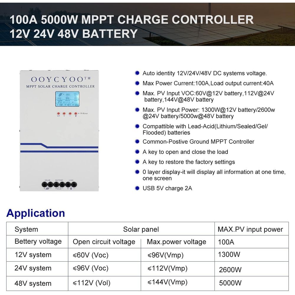 100 Amp MPPT Solar Charge Cont - огляд і ціна Mppt Charge Controller